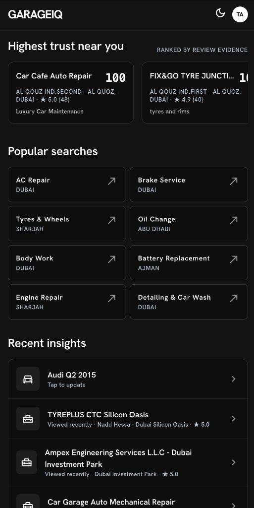 GarageIQ Search